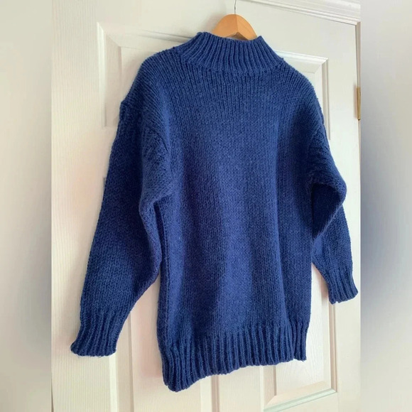 Forenza Authentic Sportswear Wool Blend Balloon Sleeve Sweater size Small Blue - Picture 4 of 8
